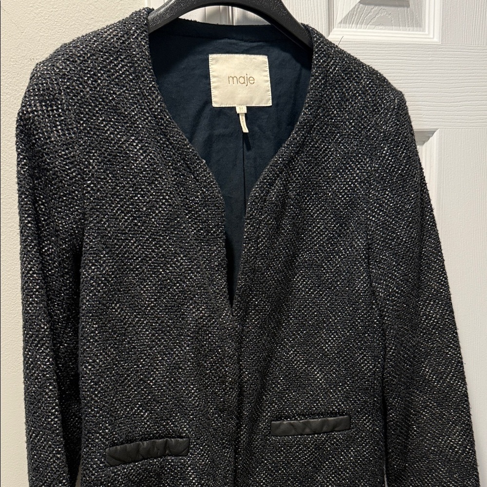 Maje Women's Black Tweed Blazer